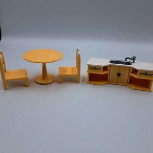 Calico Critters Yellow Table Chair Sink Counter Replacement Pieces Furniture